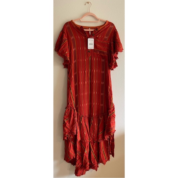 Free People Better Days Red Combo Maxi Dress NWT SZ XS - Picture 5 of 13